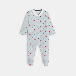 بيجاما زرقاء اللون، مقلمة للطفل الرضيع